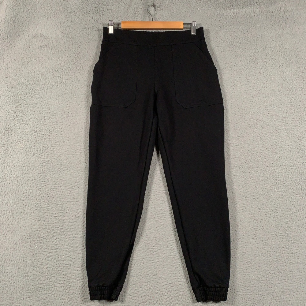 Spanx Perfect Jogger Pants Women's Large L Black Stretch Pockets Elastic Cuff